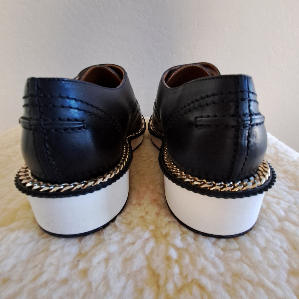 Givenchy Black Leather Monk Strap Derby with Gold Buckles - Picture 8 of 16